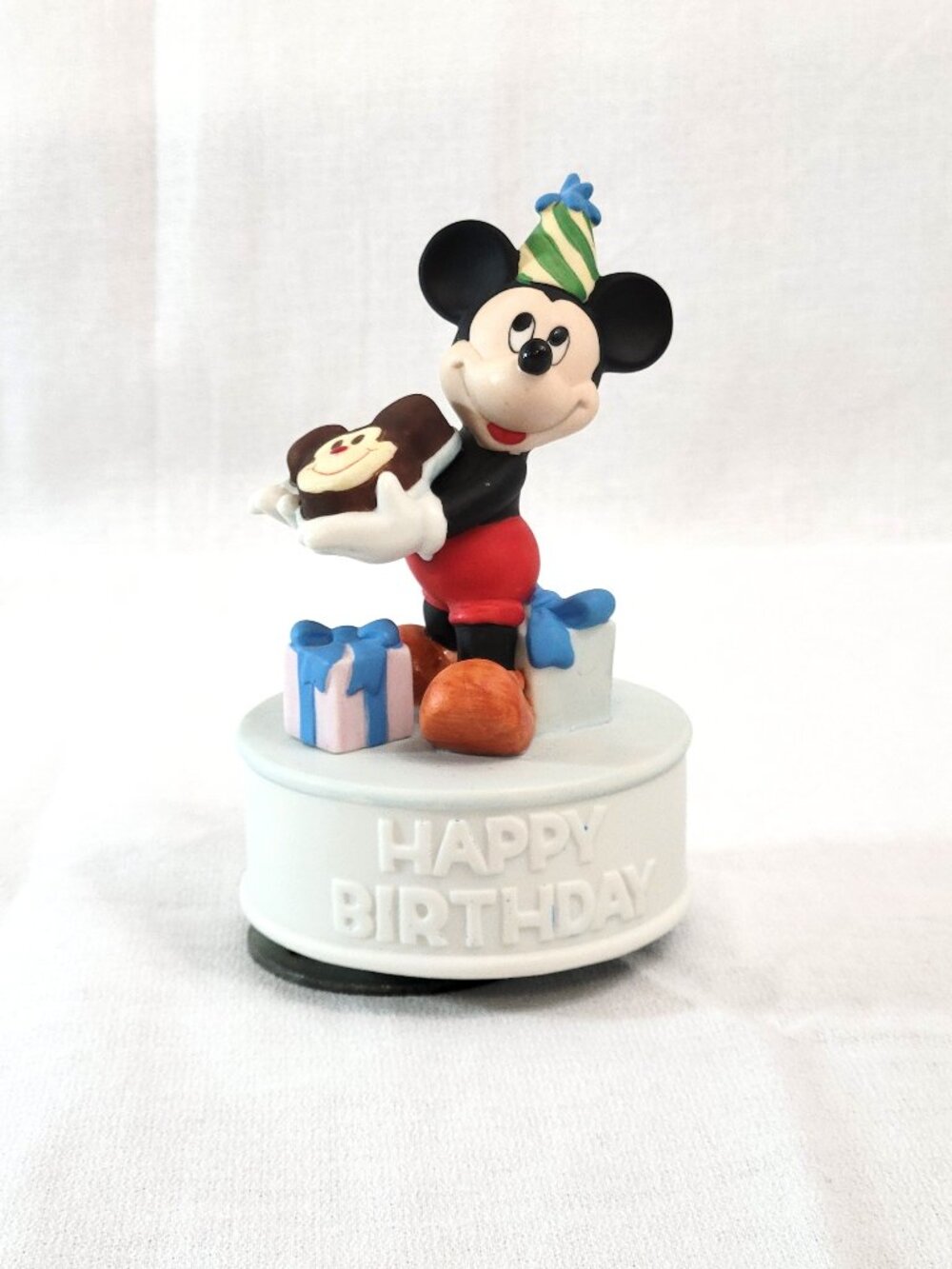Vtg Schmid Disney Mickey Mouse Happy Birthday Music Box Revolving - NOT WORKING